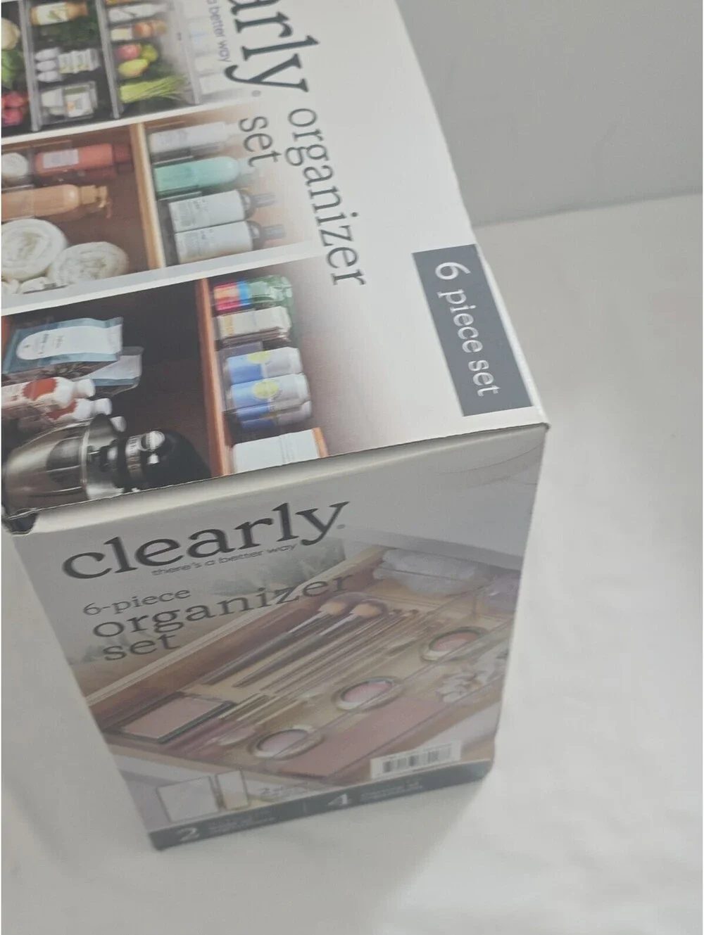 Clearly 8 Piece Organizer Set Modular Stacking Plastic Shelves Small Bins Only